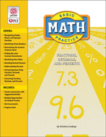 Image Basic Math Practice: Fractions Decimals and Percents